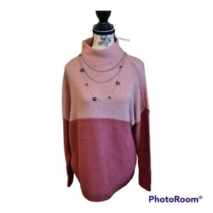 NWT Cloth by RD Colourblock Mock Neck Sweater